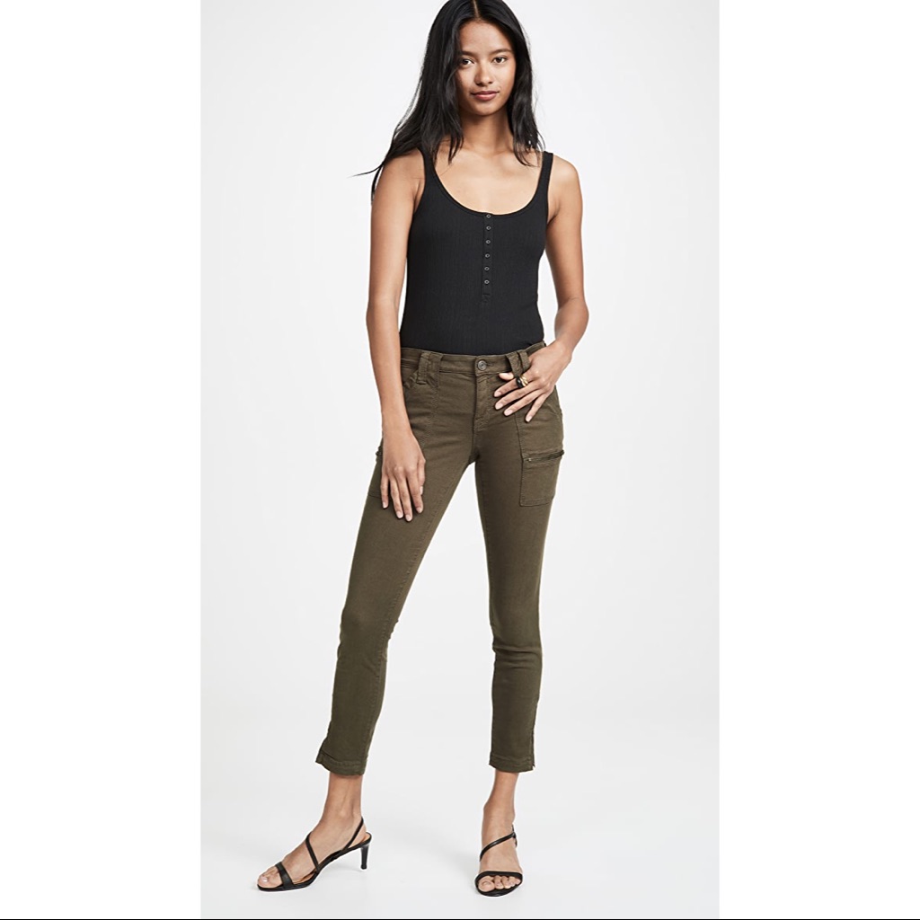 Joie Park Skinny Jeans Fatigue Green Army Utility
